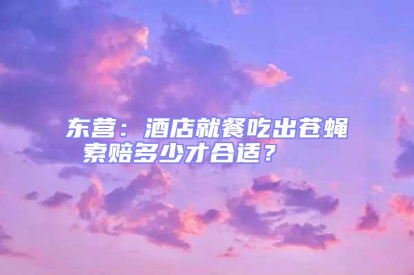 東營(yíng)：酒店就餐吃出蒼蠅 索賠多少才合適？