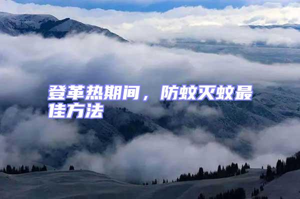 登革熱期間，防蚊滅蚊最佳方法