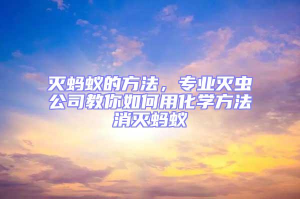 滅螞蟻的方法，專業(yè)滅蟲公司教你如何用化學(xué)方法消滅螞蟻