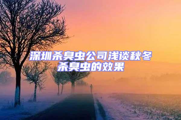 深圳殺臭蟲(chóng)公司淺談秋冬殺臭蟲(chóng)的效果