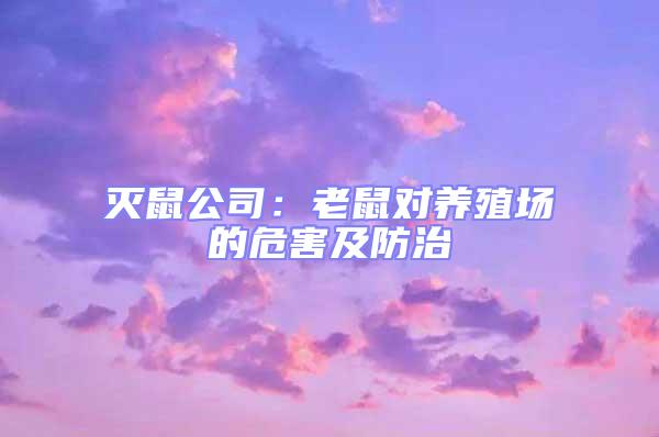 滅鼠公司：老鼠對養(yǎng)殖場的危害及防治