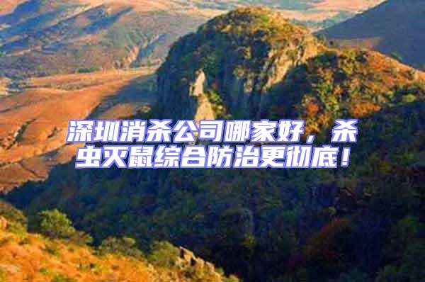 深圳消殺公司哪家好，殺蟲滅鼠綜合防治更徹底！