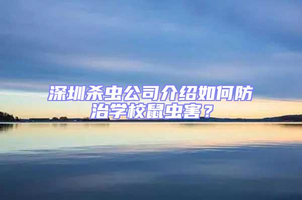 深圳殺蟲公司介紹如何防治學校鼠蟲害？