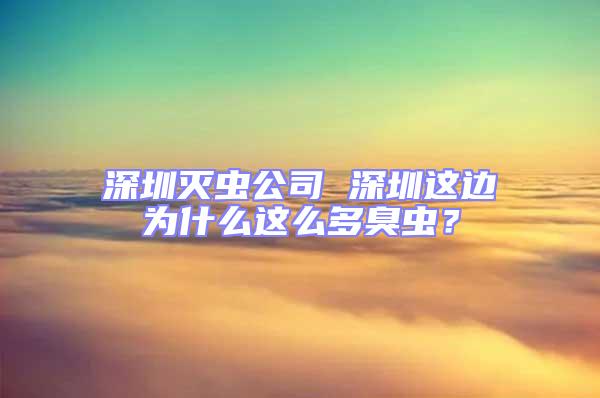 深圳滅蟲公司 深圳這邊為什么這么多臭蟲？
