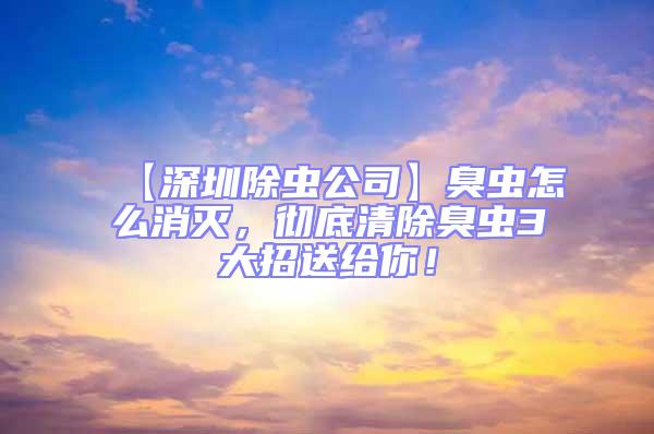 【深圳除蟲(chóng)公司】臭蟲(chóng)怎么消滅，徹底清除臭蟲(chóng)3大招送給你！