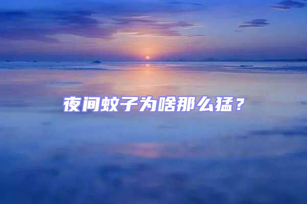 夜間蚊子為啥那么猛？