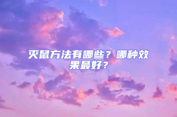 滅鼠方法有哪些？哪種效果最好？