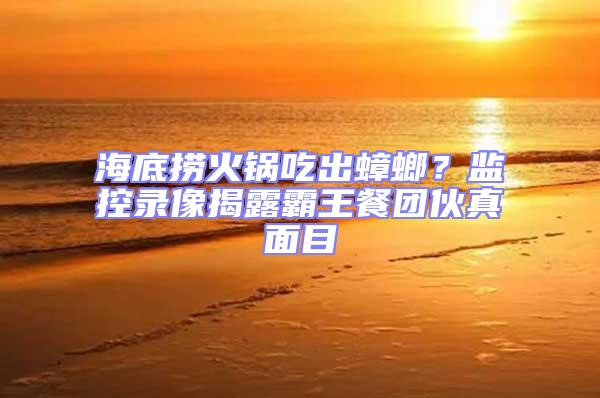 海底撈火鍋吃出蟑螂？監(jiān)控錄像揭露霸王餐團伙真面目