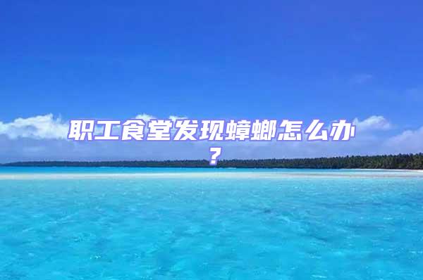 職工食堂發(fā)現(xiàn)蟑螂怎么辦？