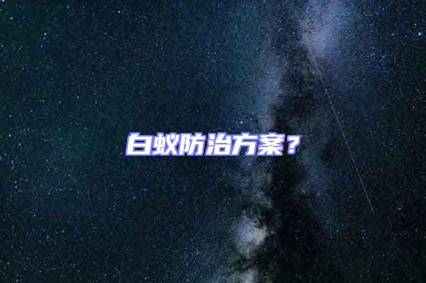 白蟻防治方案?