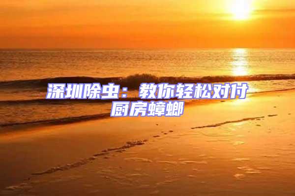 深圳除蟲(chóng)：教你輕松對(duì)付廚房蟑螂