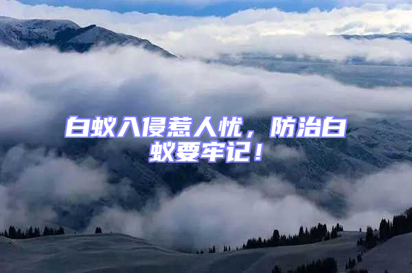 白蟻入侵惹人憂，防治白蟻要牢記！