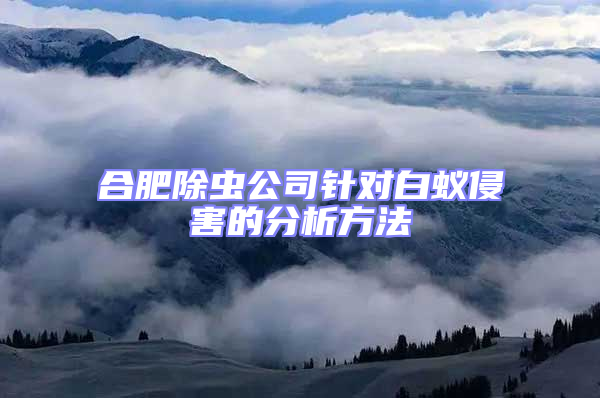 合肥除蟲公司針對白蟻侵害的分析方法