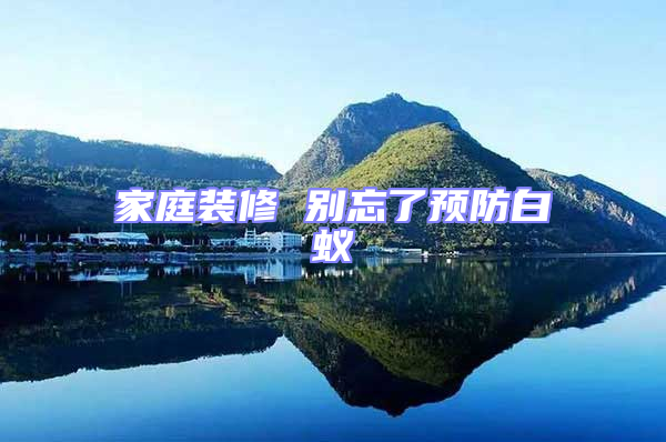 家庭裝修 別忘了預(yù)防白蟻