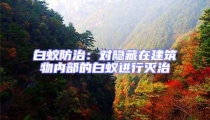 白蟻防治：對隱藏在建筑物內(nèi)部的白蟻進行滅治