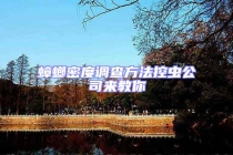 蟑螂密度調(diào)查方法控蟲公司來教你