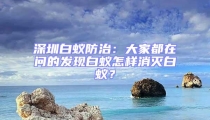 深圳白蟻防治：大家都在問(wèn)的發(fā)現(xiàn)白蟻怎樣消滅白蟻？
