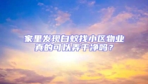 家里發(fā)現(xiàn)白蟻找小區(qū)物業(yè)真的可以弄干凈嗎？