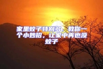 家里蚊子特別多，教你一個(gè)小妙招，讓家中再也沒(méi)蚊子