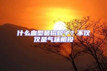 什么血型最招蚊子？不僅僅是氣味相投