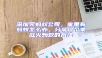 深圳滅螞蟻公司，家里有螞蟻怎么辦，分享幾個(gè)家庭滅螞蟻的方法
