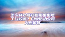 怎么樣才能知道家里出現(xiàn)了白蟻呢？白蟻防治公司為您解答