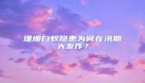 堤壩白蟻隱患為何在汛期大發(fā)作？