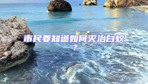 市民要知道如何滅治白蟻？