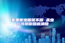 家里害蟲(chóng)困擾不斷 殺蟲(chóng)公司幫你徹底清除