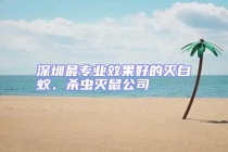 深圳最專業(yè)效果好的滅白蟻、殺蟲滅鼠公司