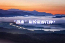 “四害”指的是哪幾種？
