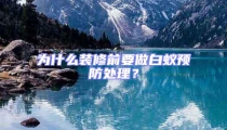為什么裝修前要做白蟻預(yù)防處理？